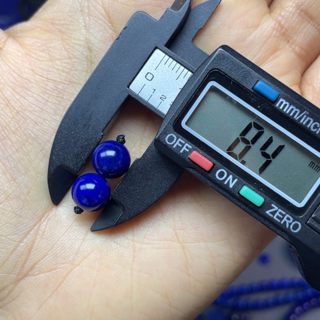 青金石未镶嵌8mm对珠配饰