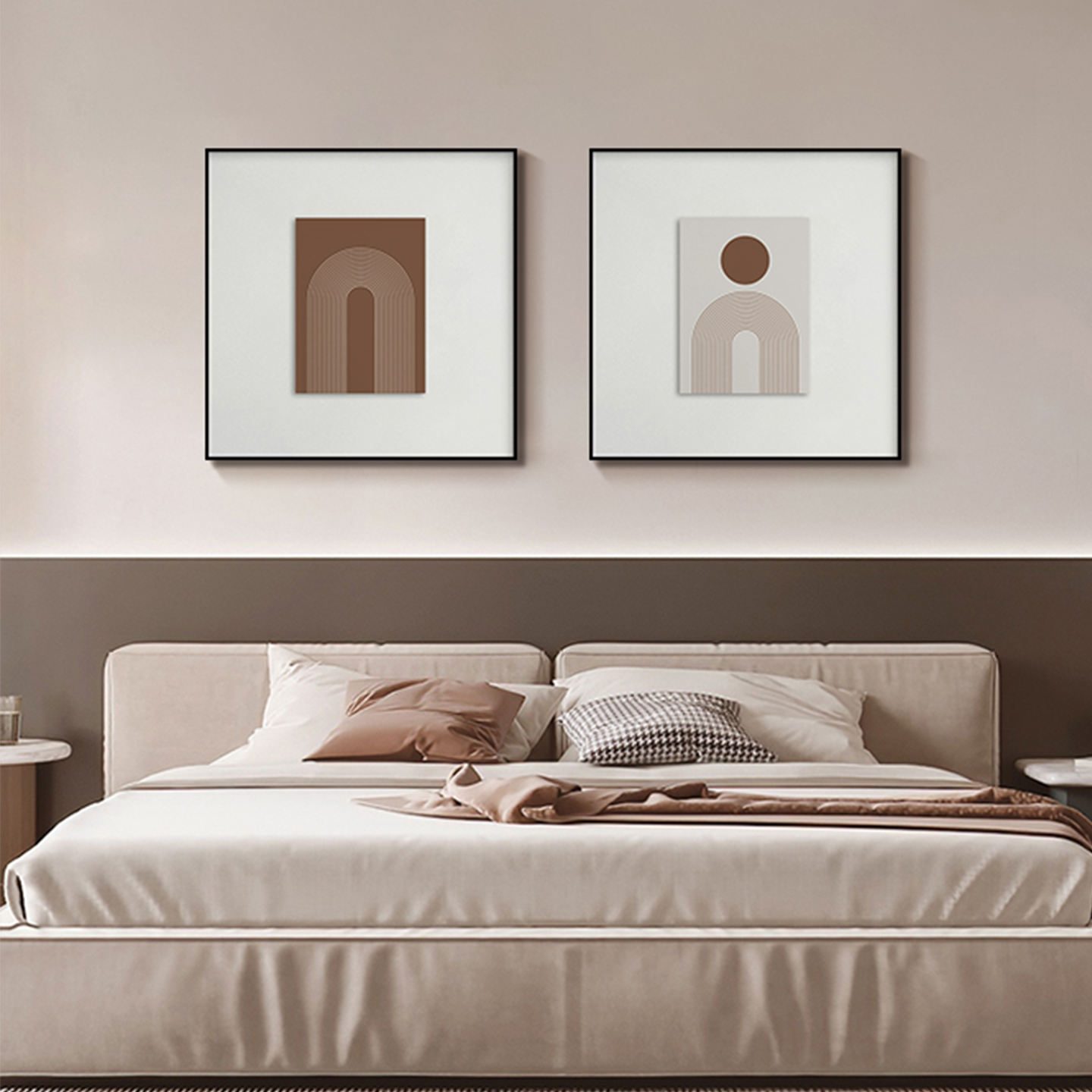 侘寂风卧室床头装饰画轻奢高级感主卧房间挂画抽象客厅餐厅墙壁画