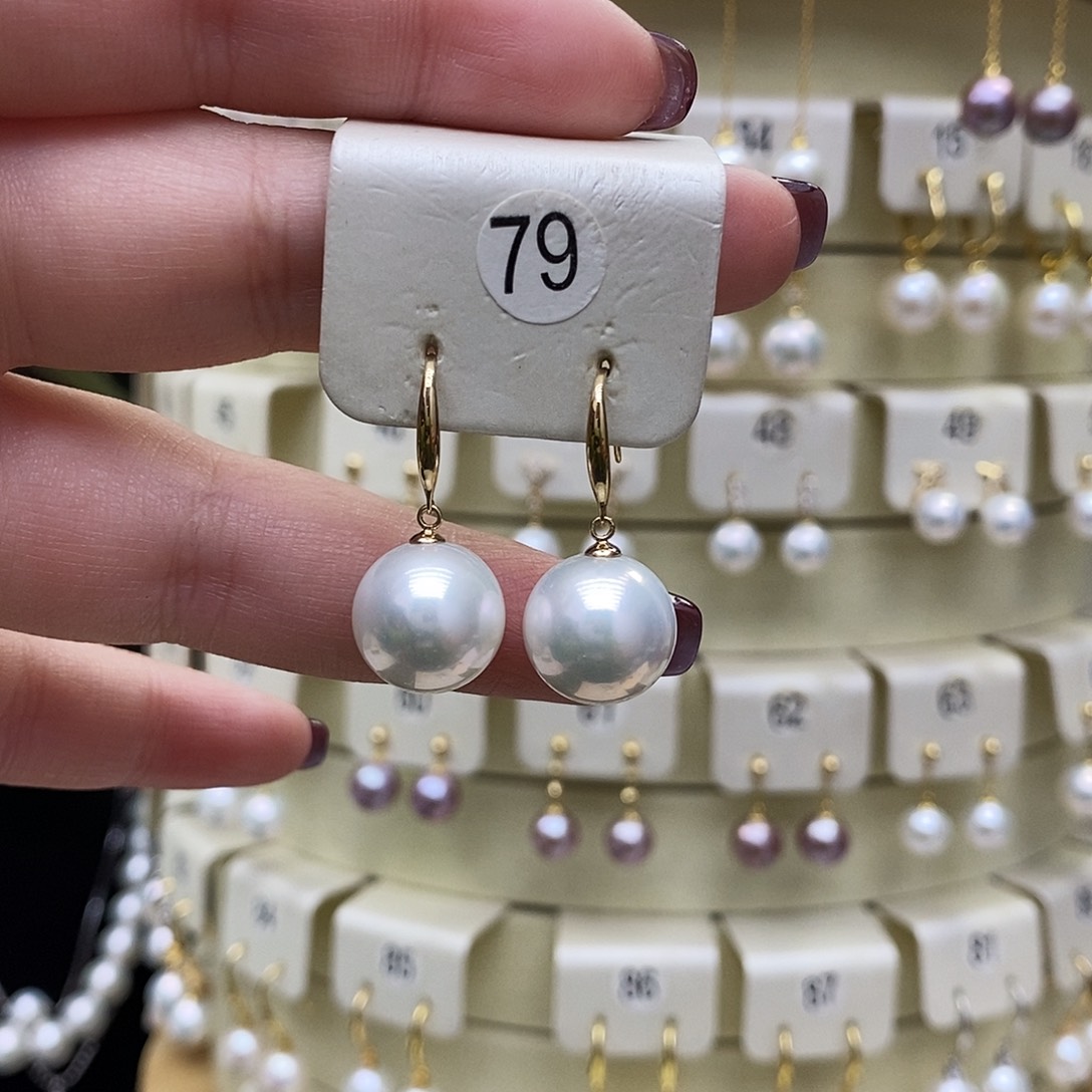 淡水珍珠耳饰18K金镶嵌