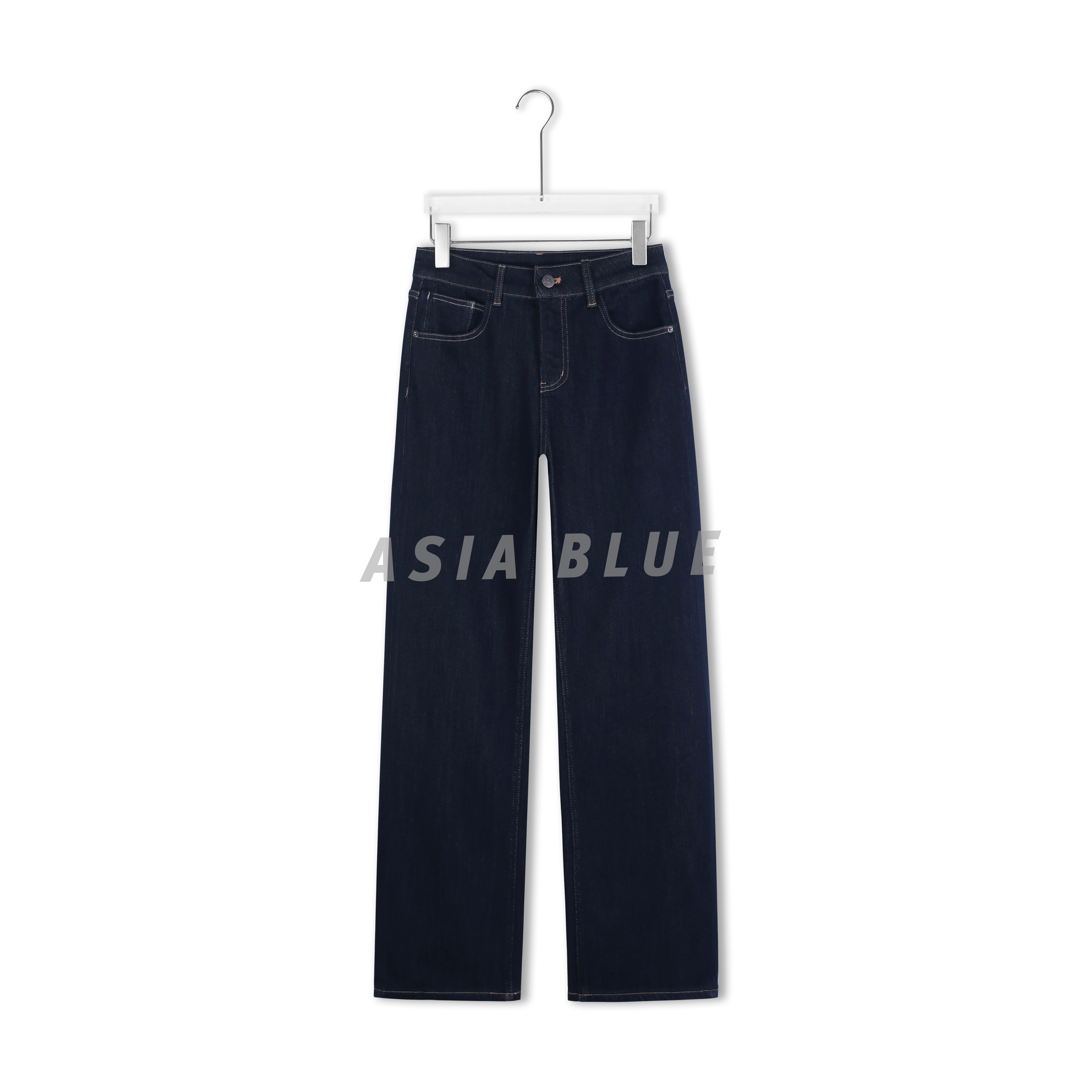 【ASIA BLUE】· 如奕 · 冬季加绒四面弹烫金原牛百搭直筒拖地牛仔裤