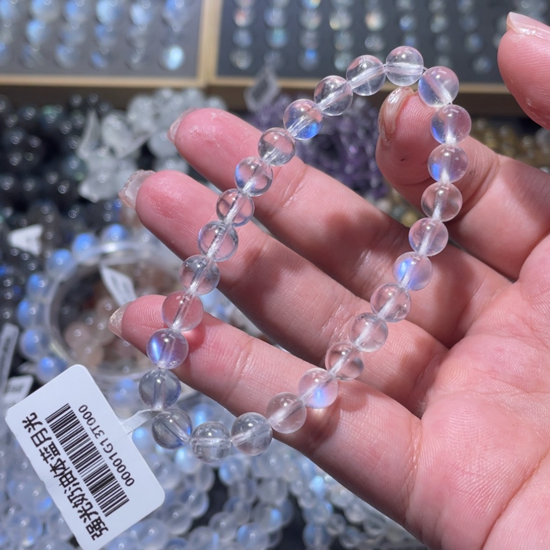 未镶嵌长石手链蓝月光手链7mm
