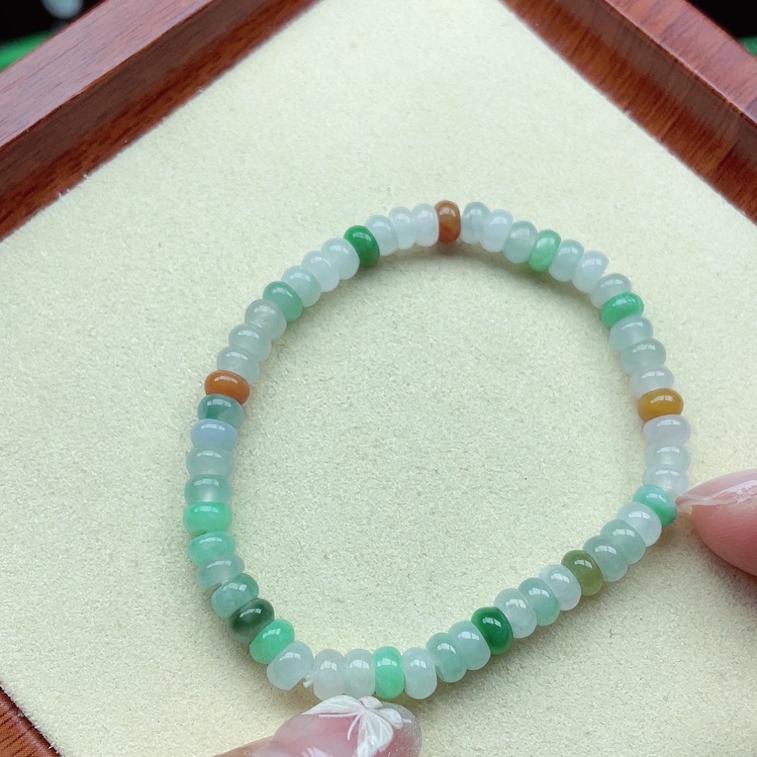 翡翠手链未镶嵌缅甸翡翠A货