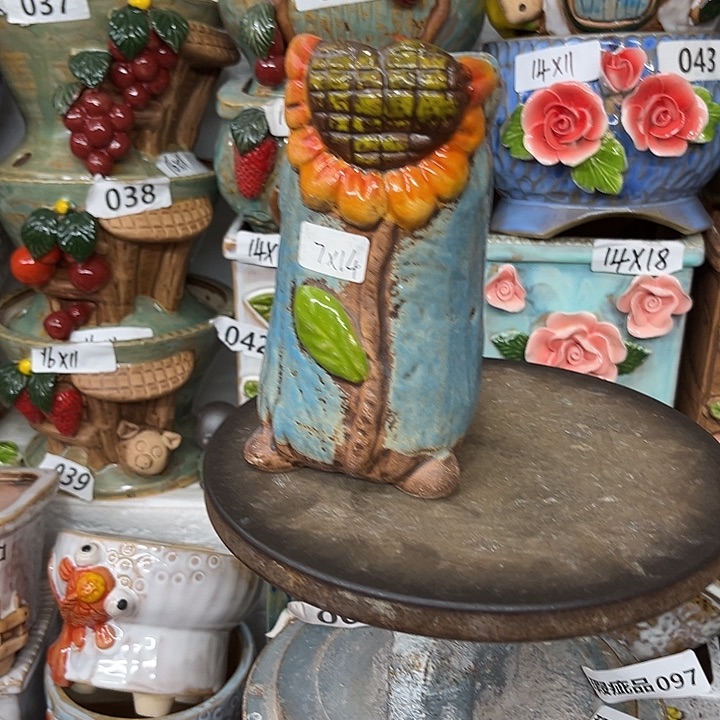 紫砂花盆粗陶材质多肉花盆