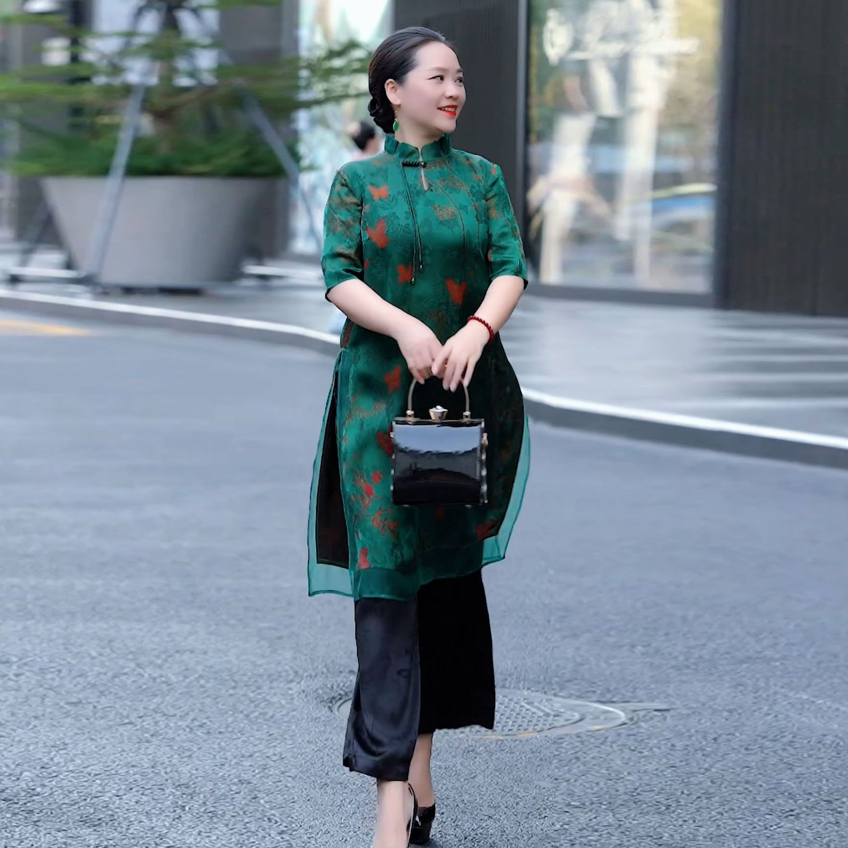 美爱 《金枝玉叶3》夏季国风中长款复古欧根纱提花时尚上衣W353