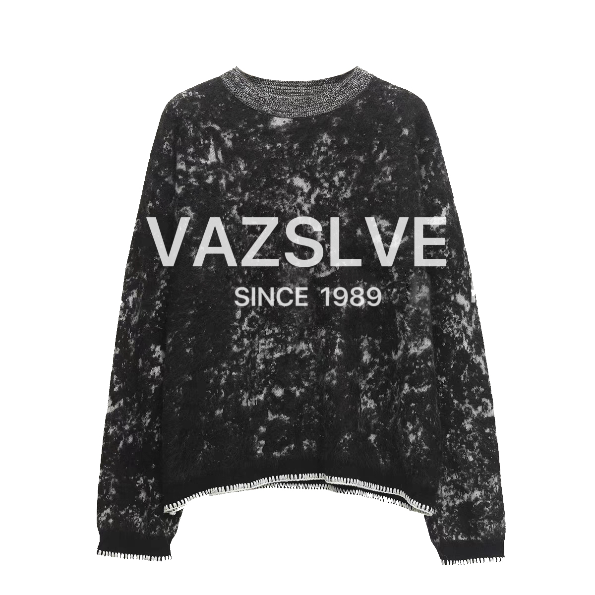 【VAZSLVE/全新奢品】捡漏女针织常规版可水洗衫黑色毛衣秋冬-25054