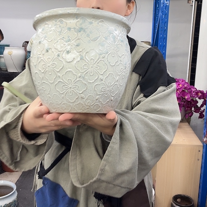 19×20 -粗陶花盆有孔-买买买