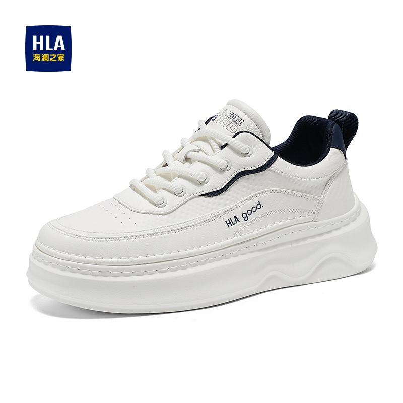 HLA/海澜之家男鞋2026新款时尚百搭小白鞋男款厚底增高休闲板鞋子商品图