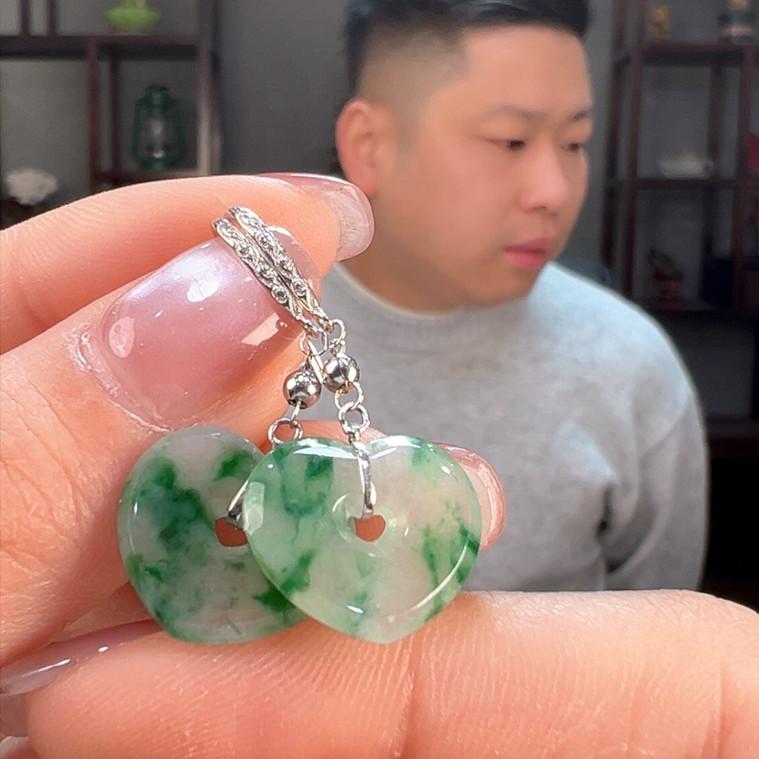 翡翠耳饰18K金镶嵌耳环62