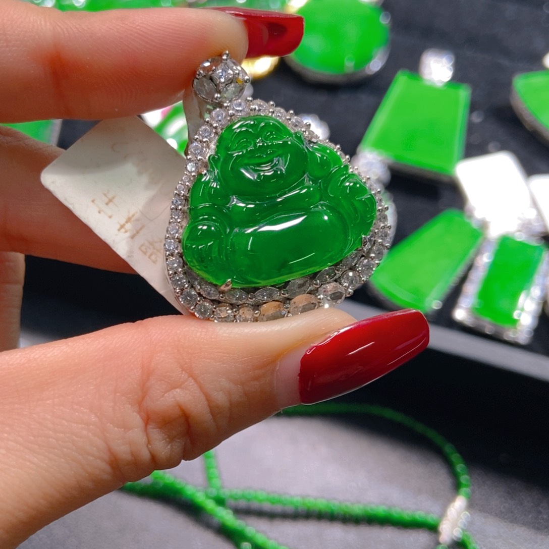 翡翠吊坠(不含链)银S925镶嵌