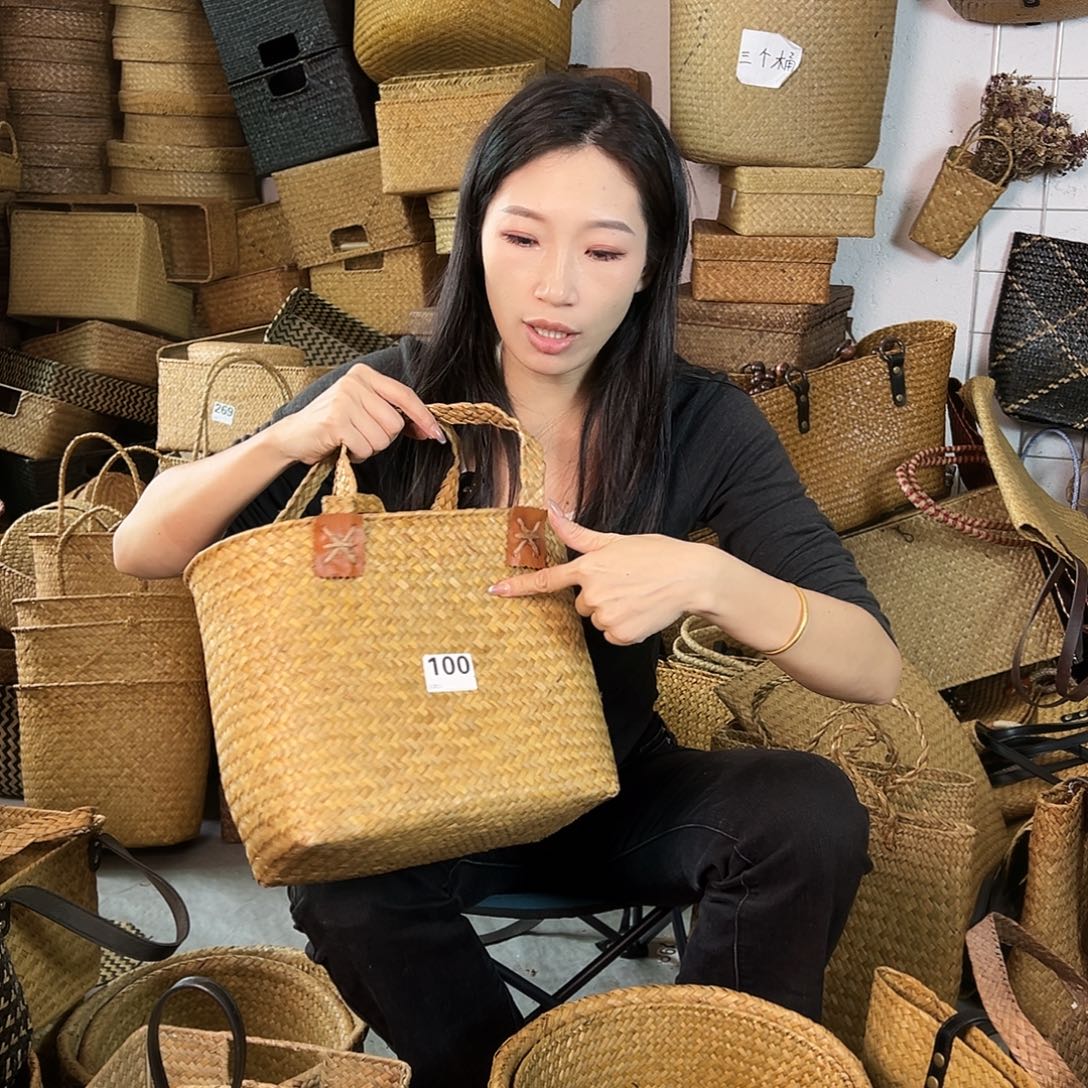 编织带草编包/草编收纳盒微瑕疵