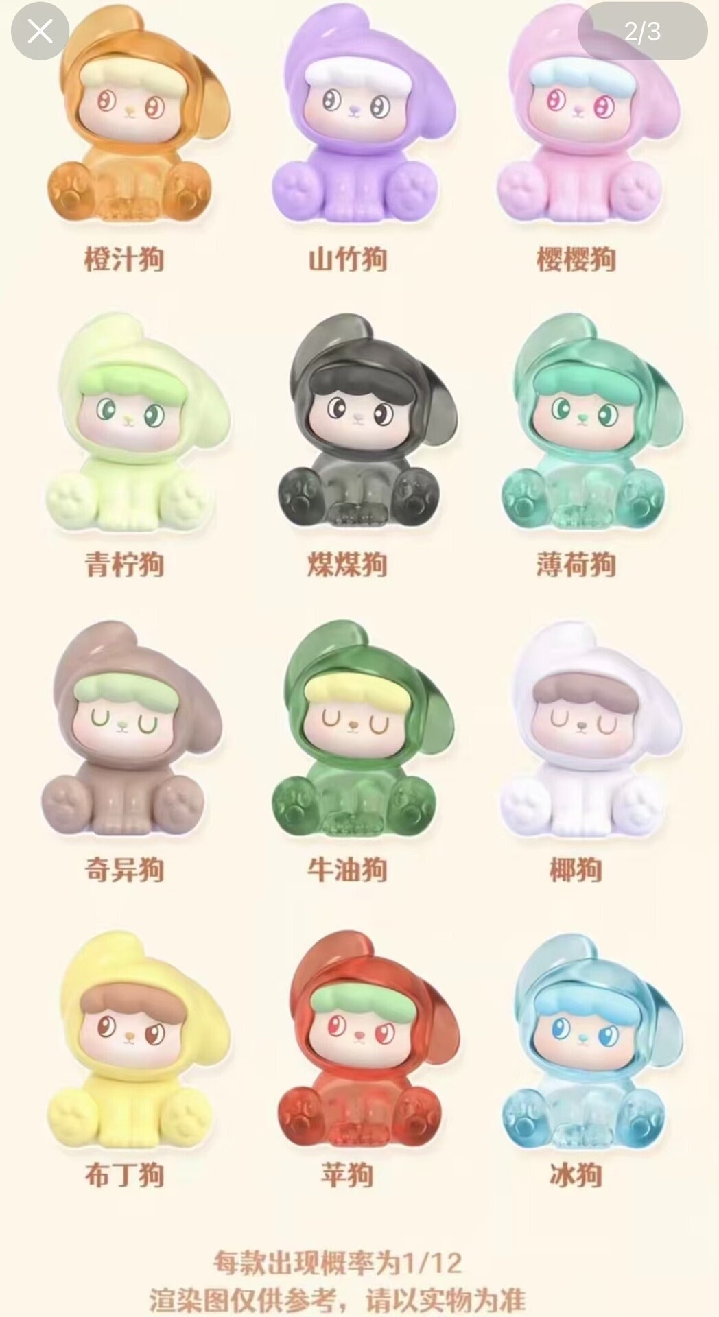 歪头小狗萌粒mini潮玩盲盒盲袋道具娃屋