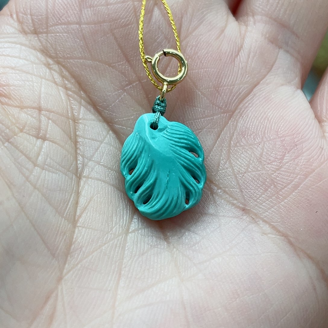 绿松石颈饰18K金镶嵌