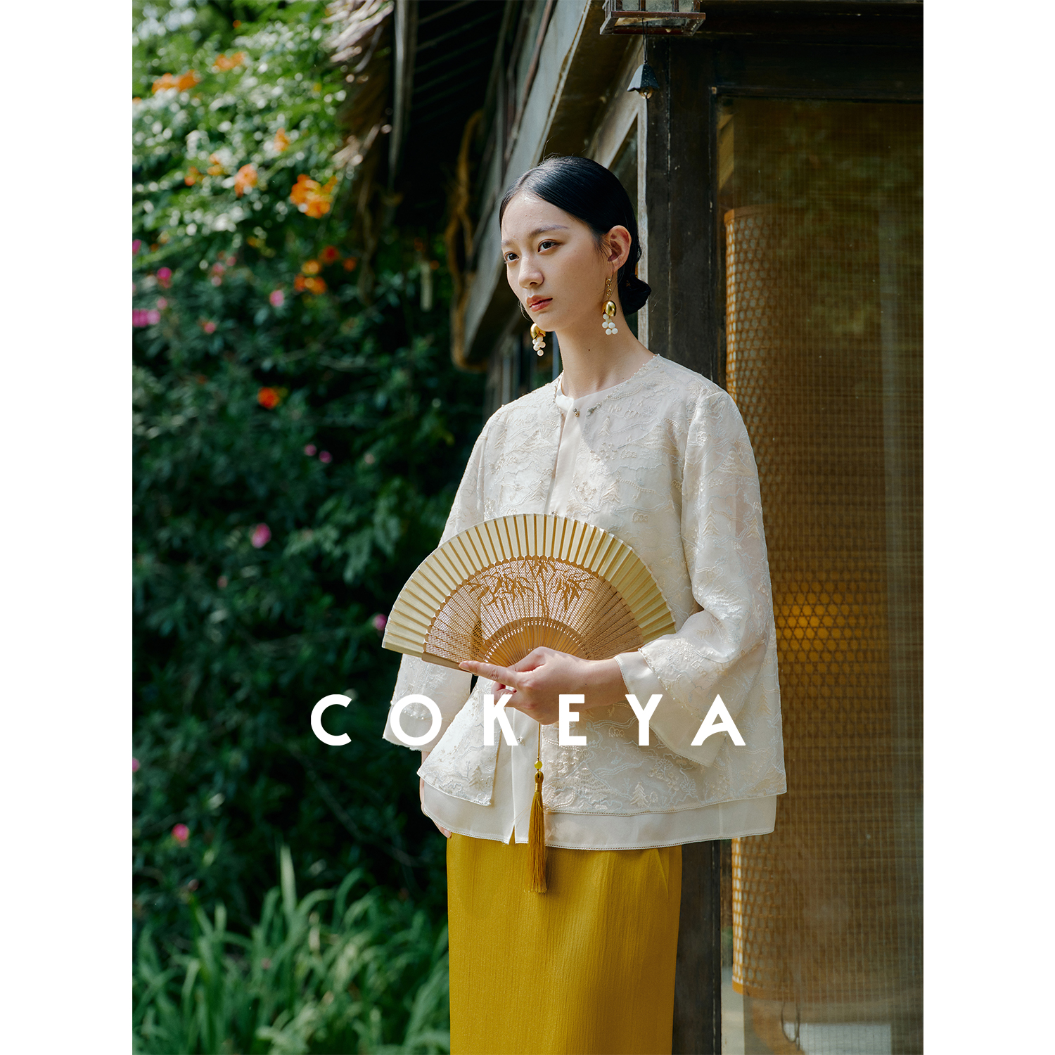 COKEYA/东方美人~真丝桑蚕丝新中式薄款长袖国风衬衫女夏无袖马甲