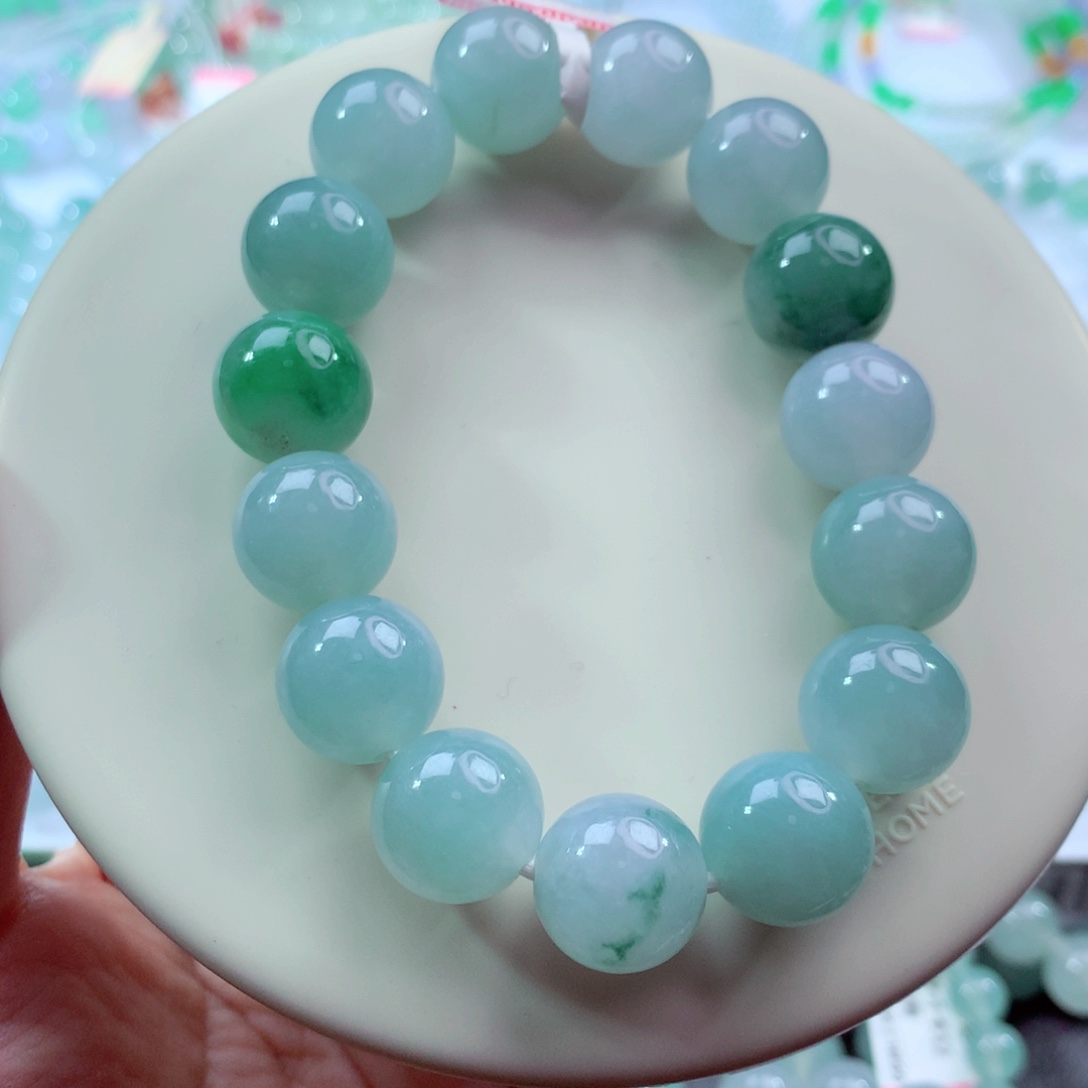 翡翠未镶嵌手链卡14.2