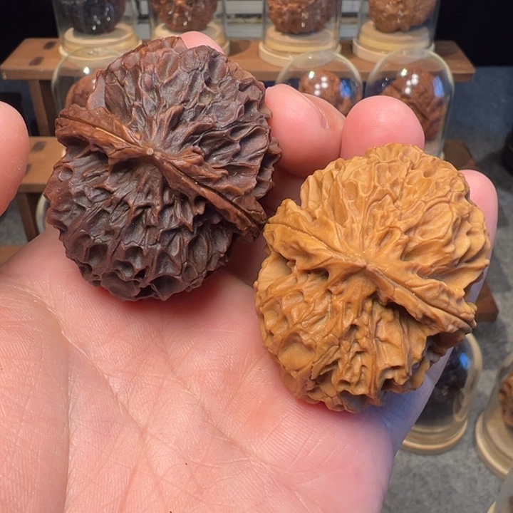 文玩核桃把件凤凰牡丹47mm