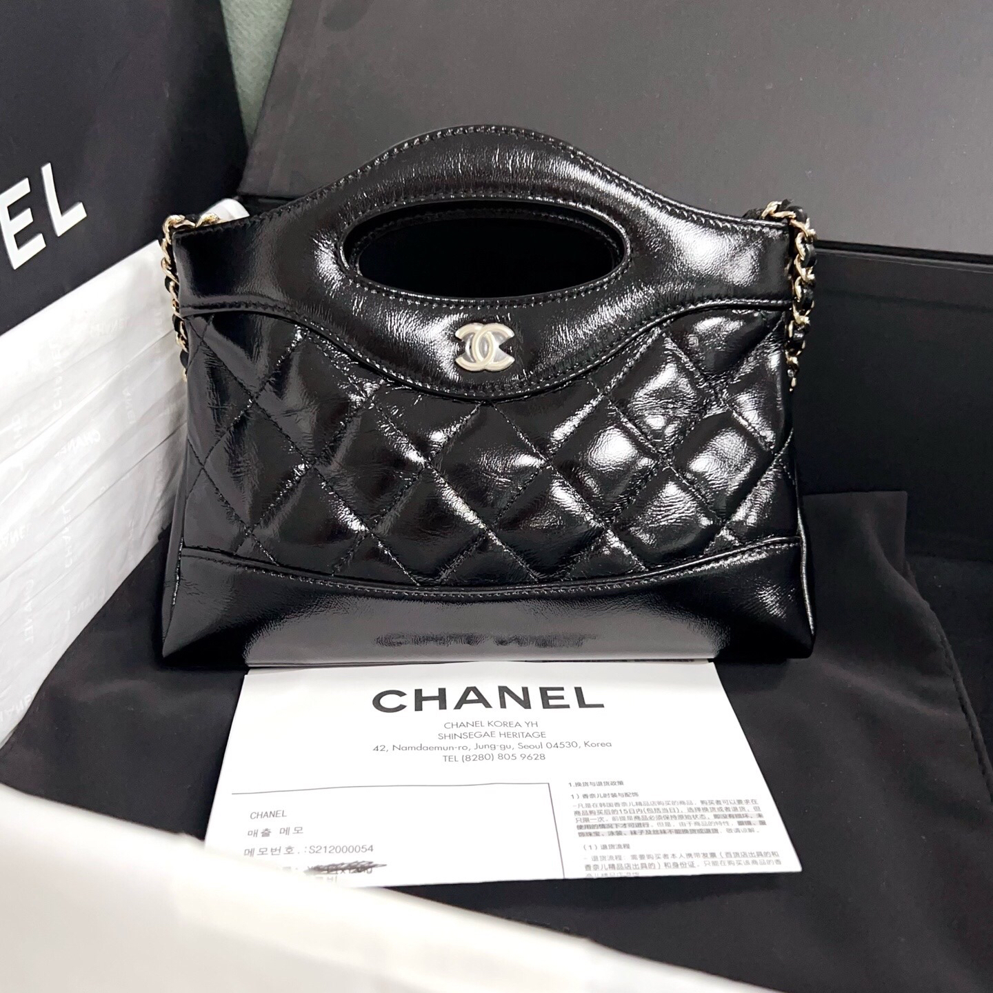 99新 Chanel/香奈儿 31bagNano黑金 包包 全新25p  