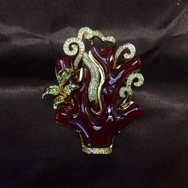 铜合金树脂胸针 防阿卡胸针 藏式民族风胸花精工镶嵌复古气质百搭