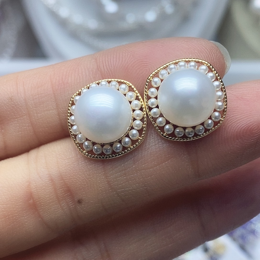 未镶嵌淡水珍珠耳钉