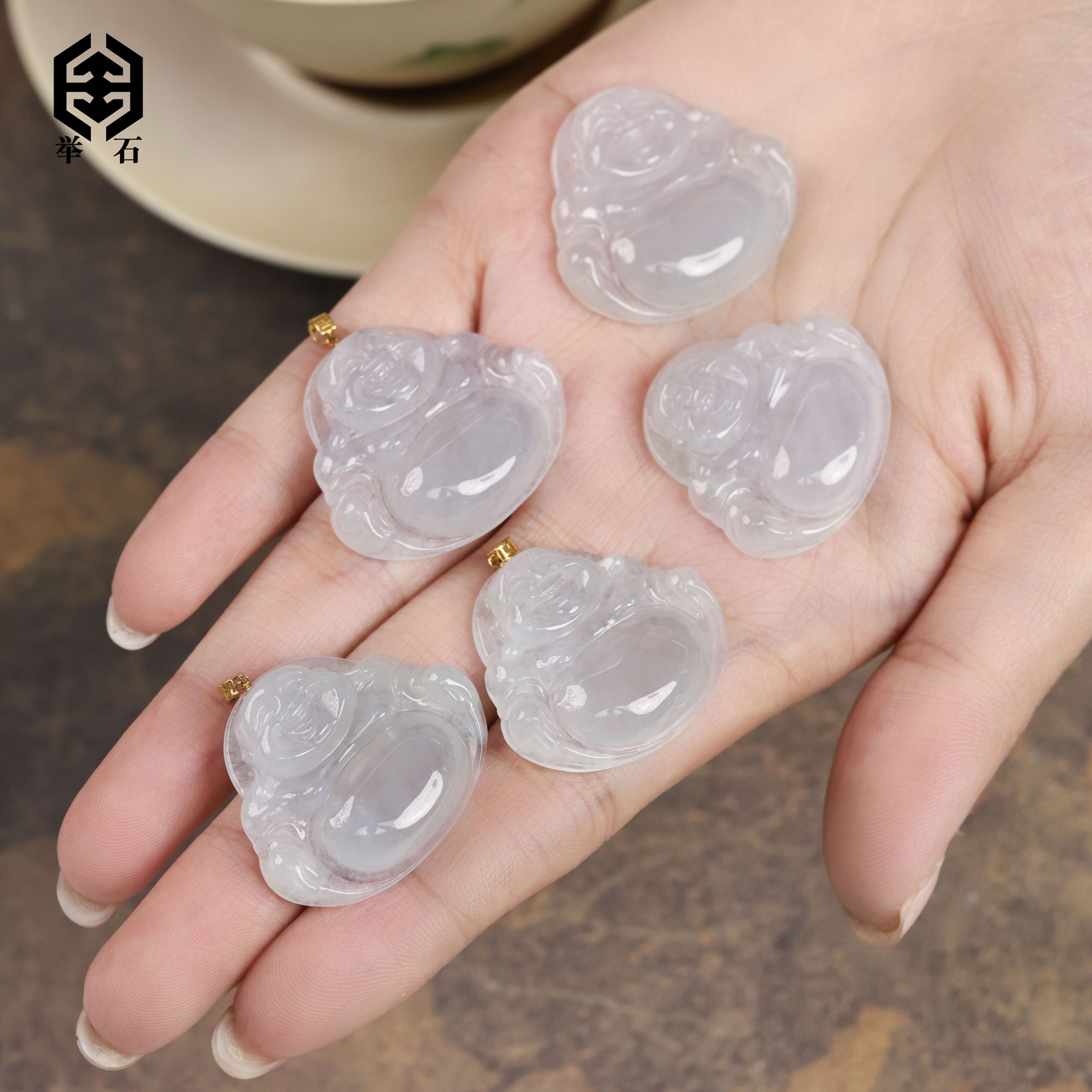 【举石精选】X1112-512-90翡翠吊坠18k（一件/多样性发）E