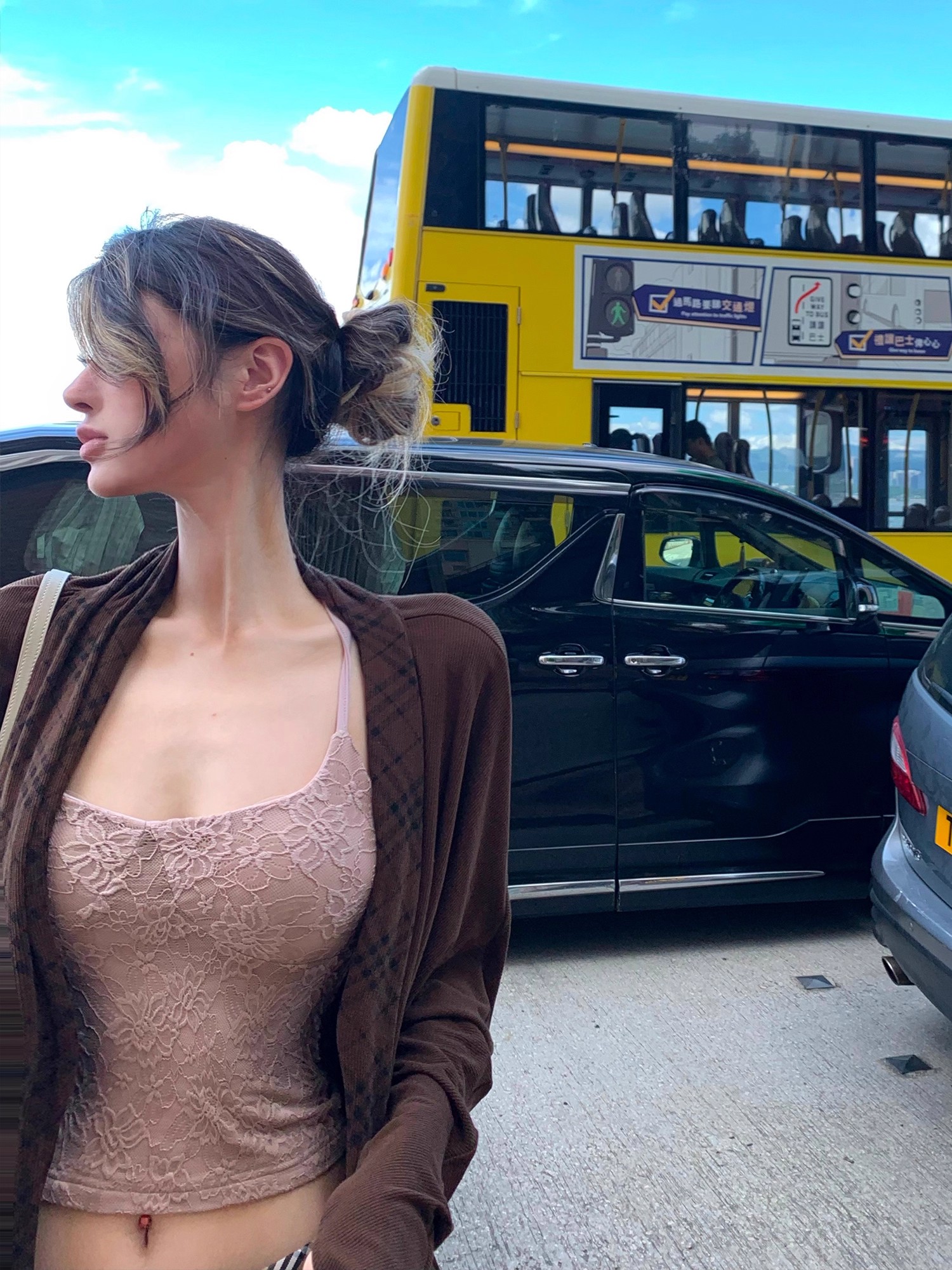 PrettyDragon自带胸垫遮副乳万能百搭纯欲显白修身蕾丝吊带背心女