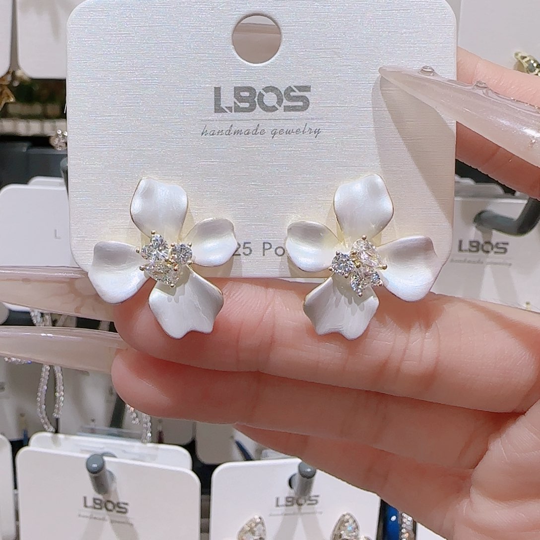 锆石铜合金925银耳环