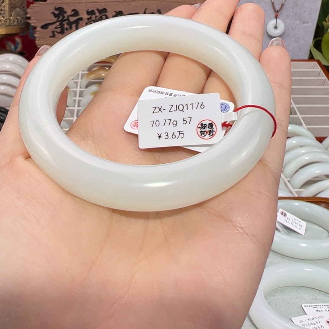 和田玉未镶嵌手镯新疆和田玉羊脂白