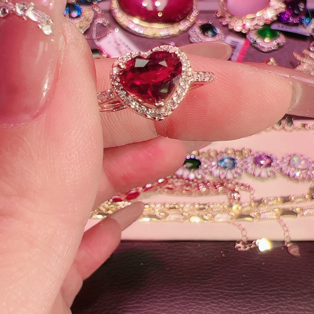 碧玺碧玺戒指银S925镶嵌