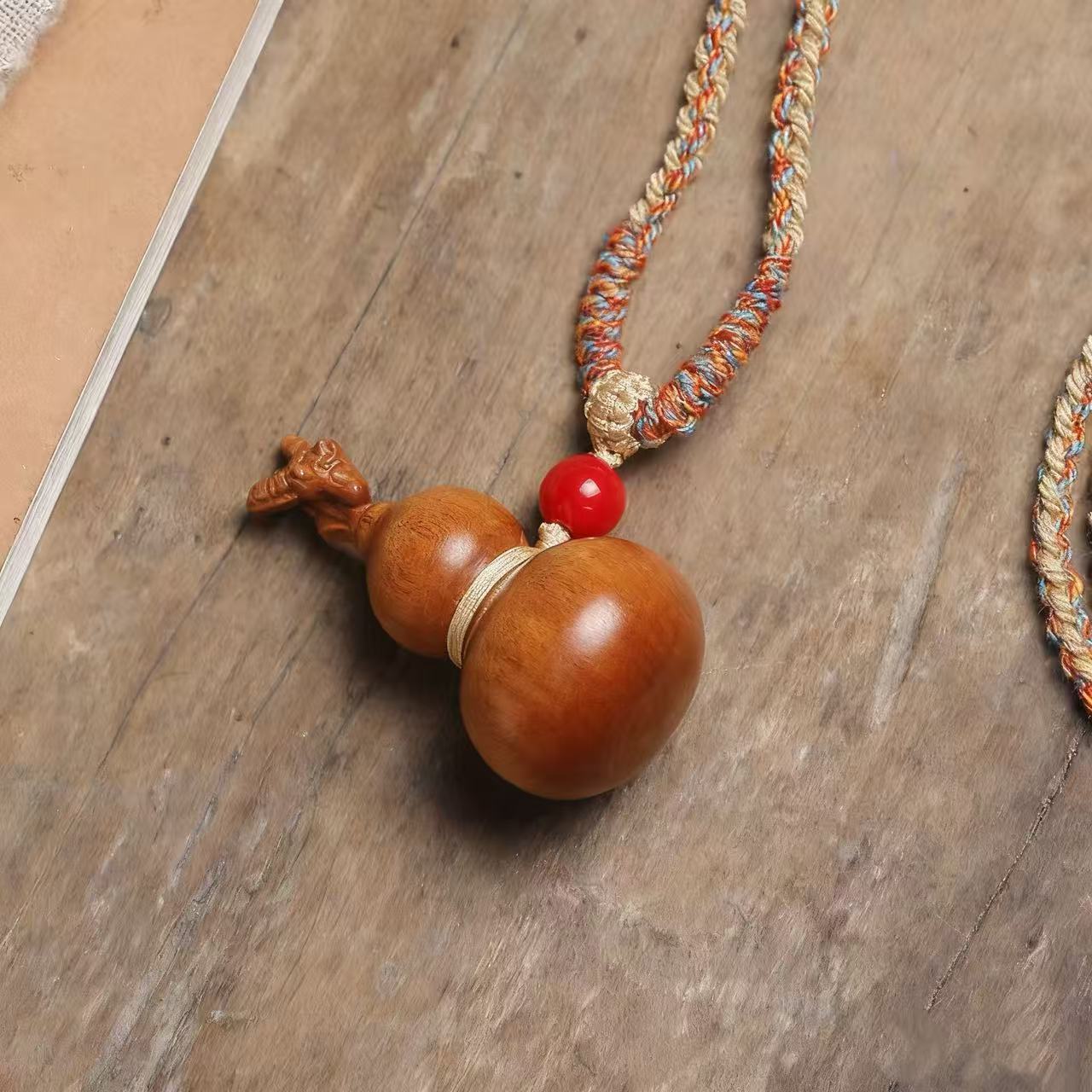 创意老桃木龙头葫芦汽车卧室挂件福禄手工精修