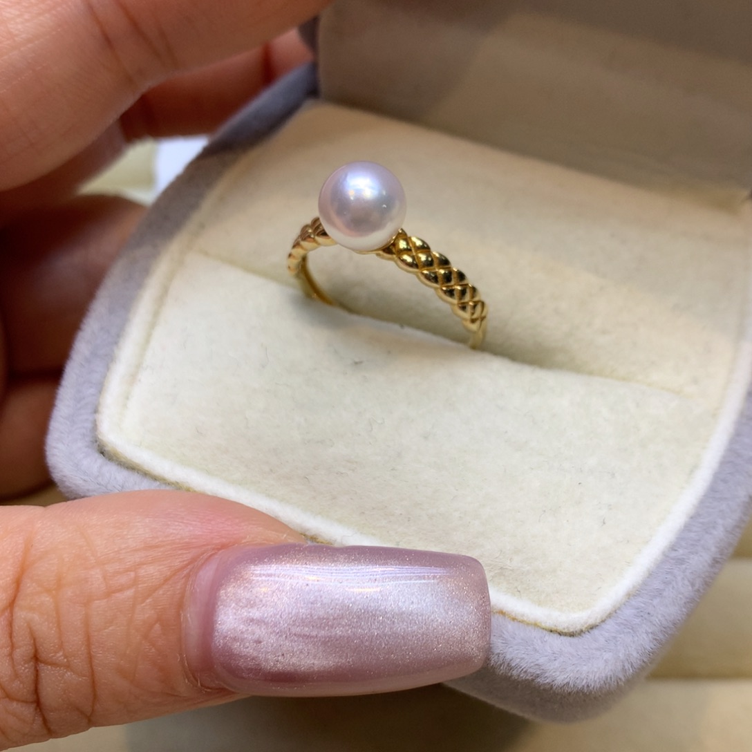 银S925镶嵌戒指海水珍珠