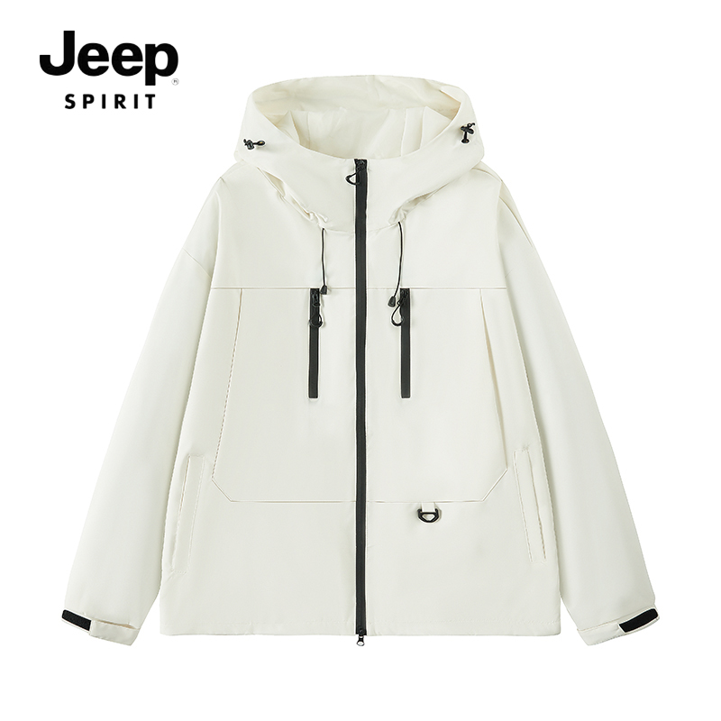 JEEPSPIRIT吉普2025新款户外冲锋衣夹克青春流行防水长袖常规宽松