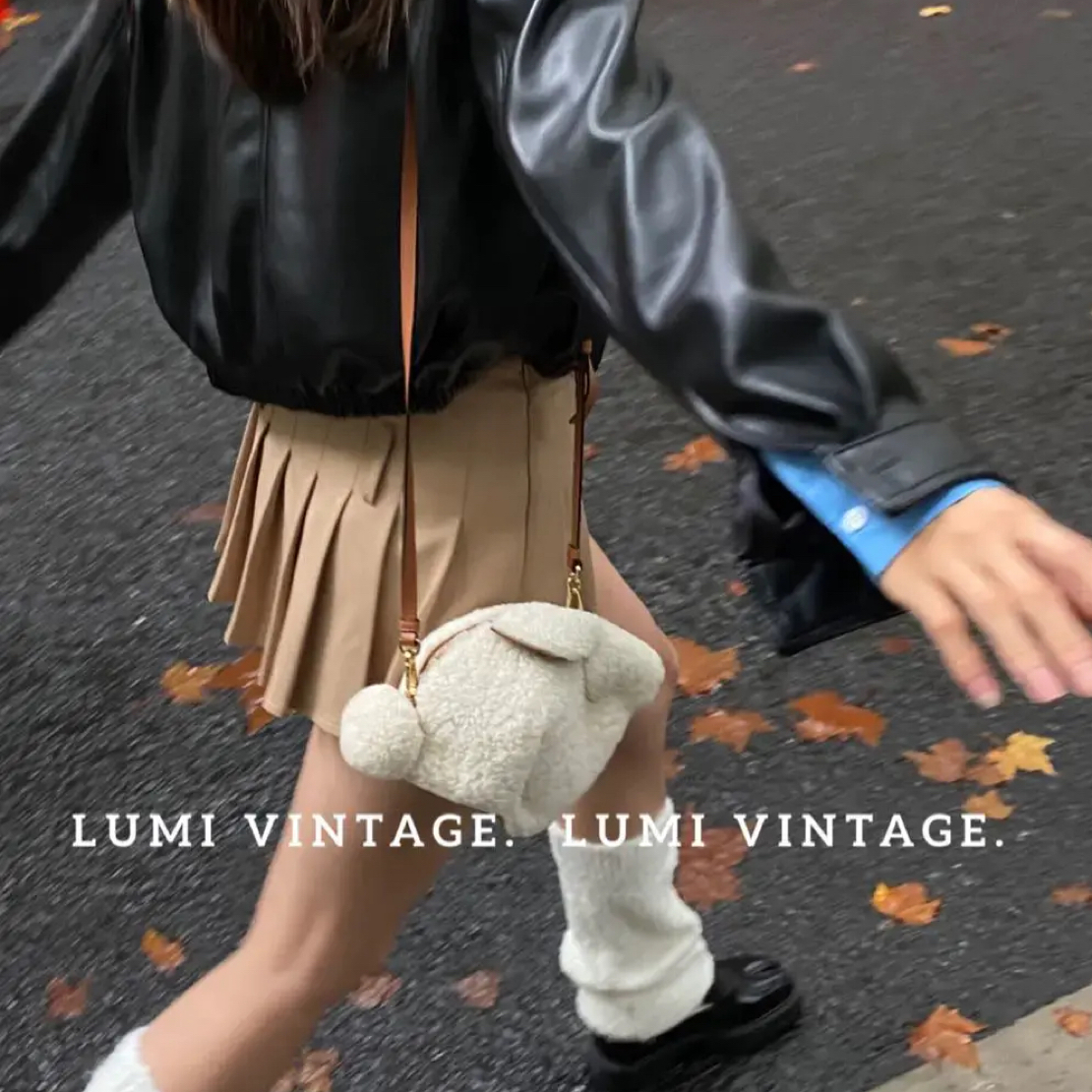 95新 LOEWE/罗意威 白色毛绒兔子单肩包44939659