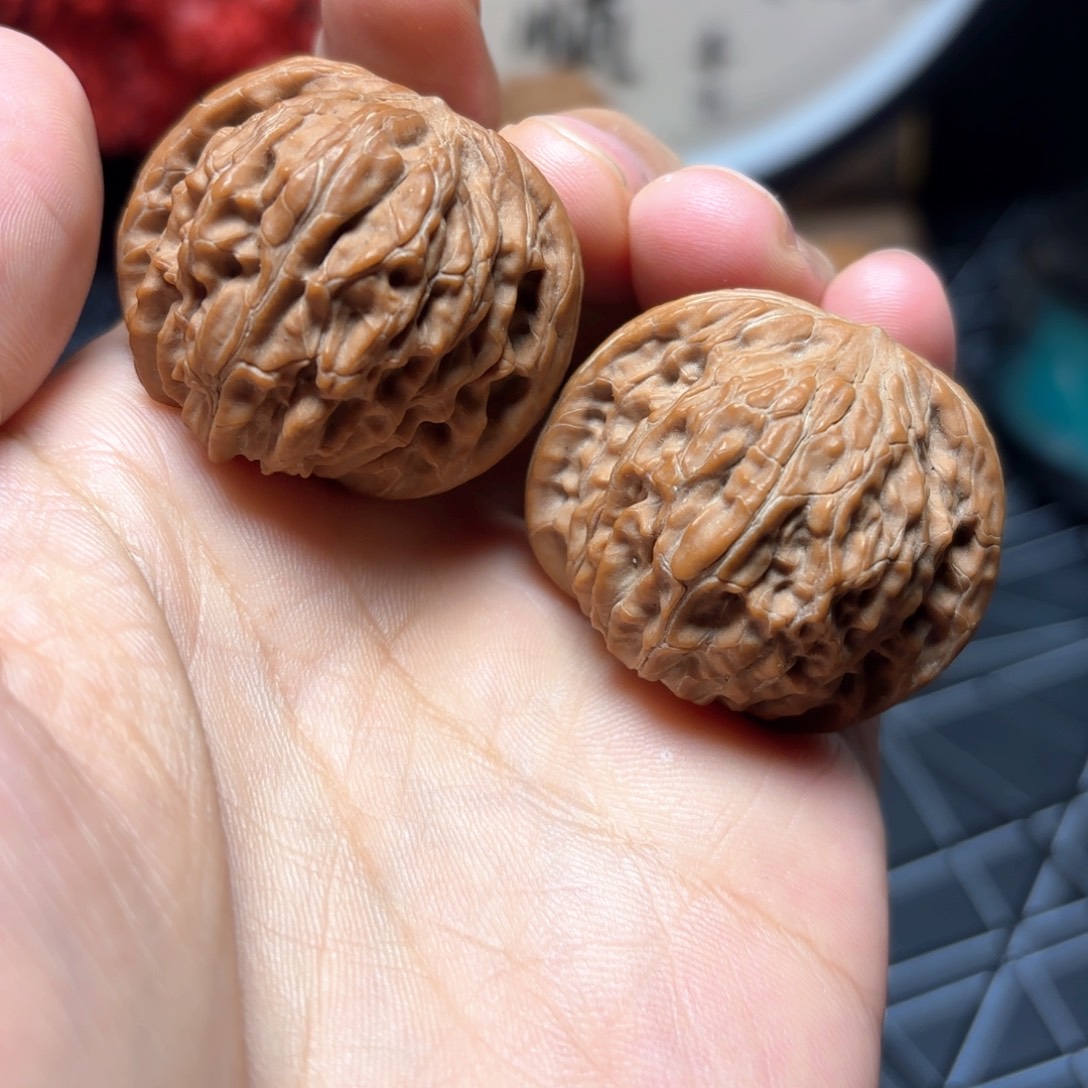 文玩核桃把件37尺磨盘练手对