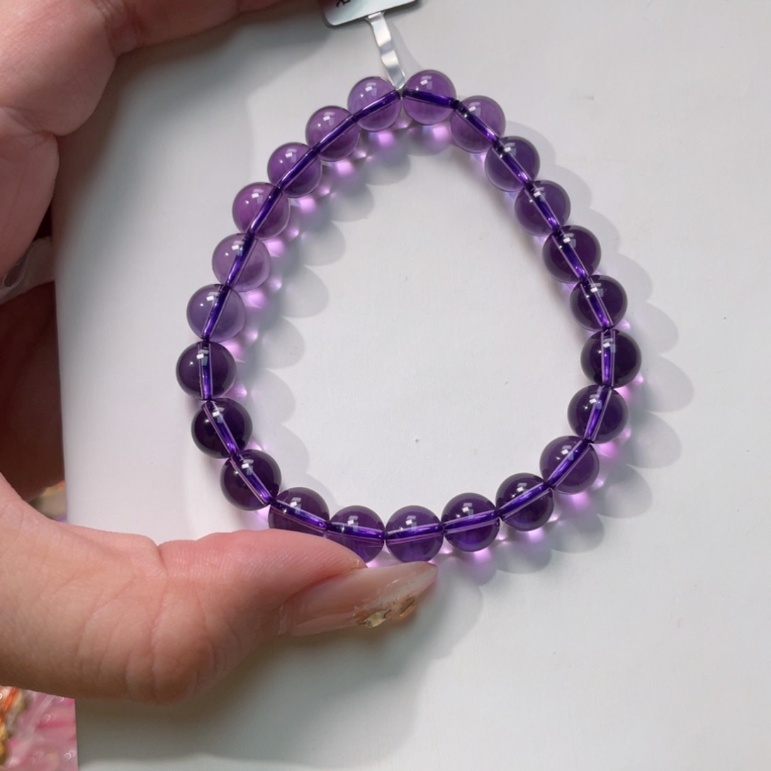 紫晶手链未镶嵌我**静巴西sss级8m