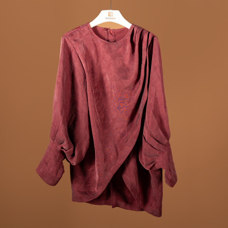 我的搭配师新款铜氨丝宽松衬衫GZX652