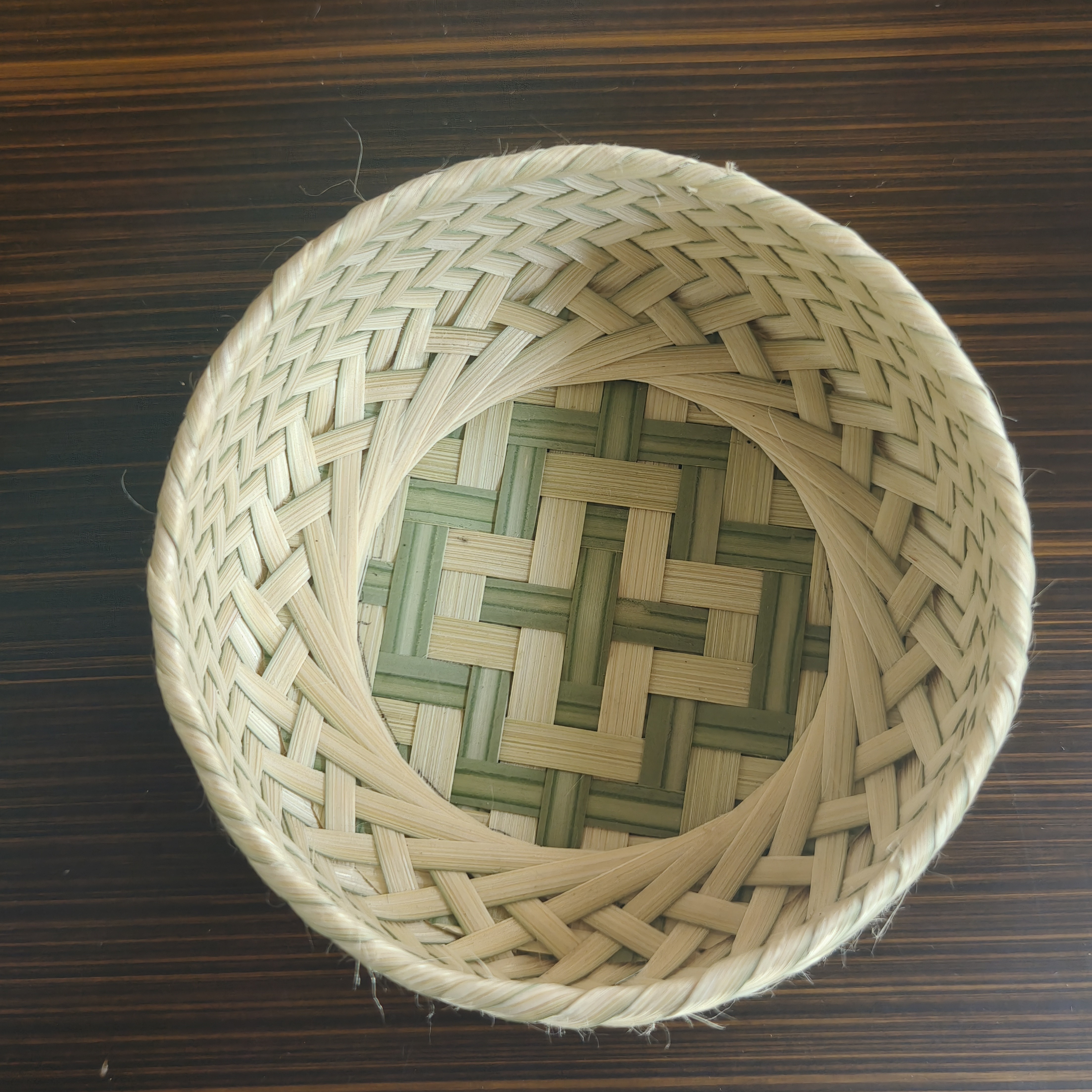 竹编鸟巢水果收纳筐家用手工编制浅款实用好物