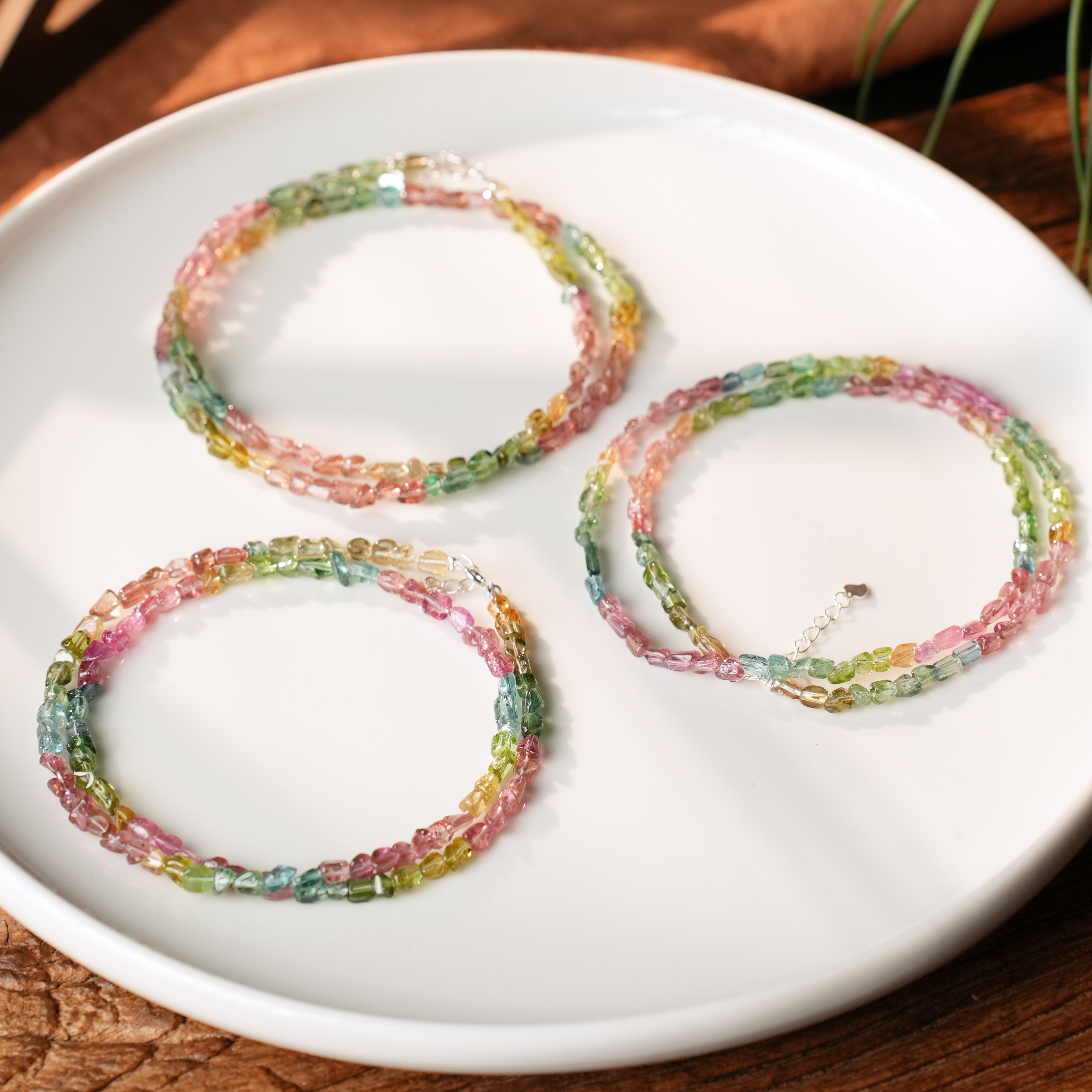 壹加师姐｜手工设计荧光色碧玺随型项链多样性发一0751LM