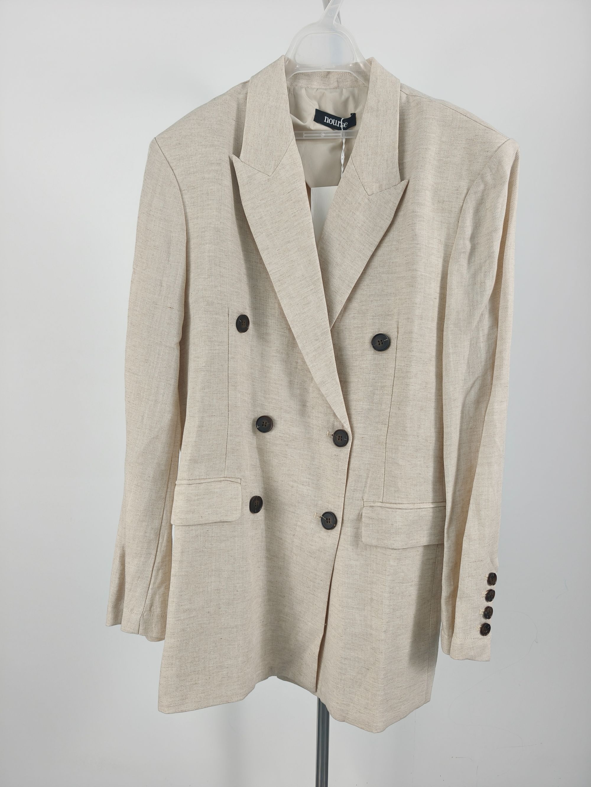 【格一专属】复古柔软西装女士戗驳领西服长款中长款时尚设计师068