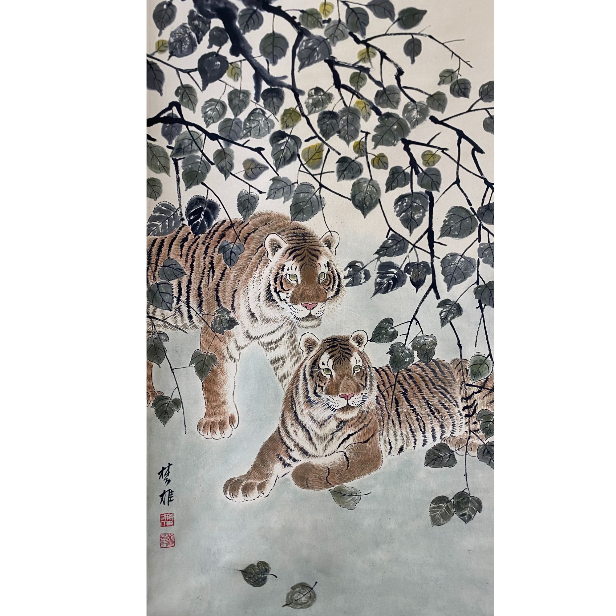 方 老虎绘画立轴 100.50 4.5平尺