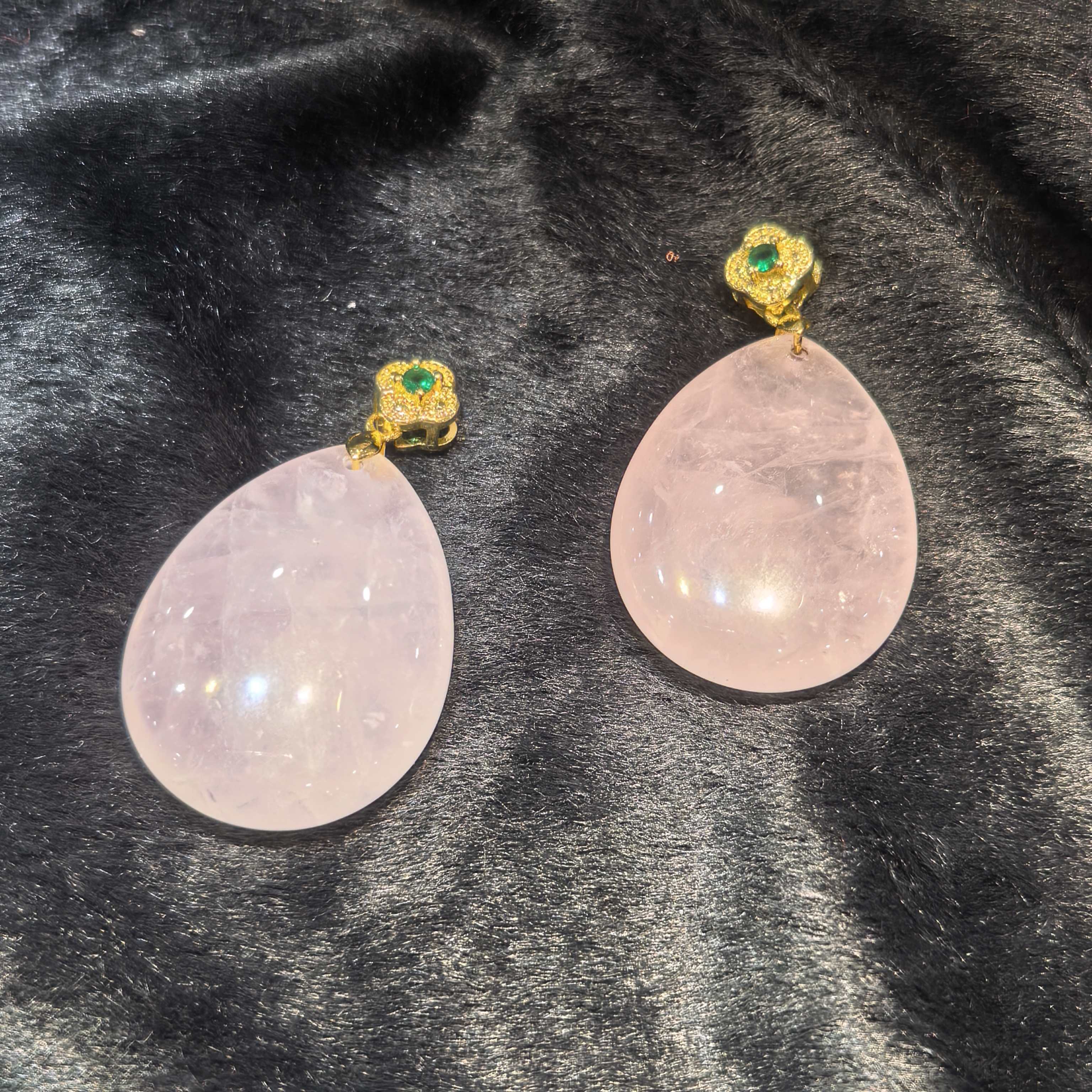 江德洋珠宝C11085冰花粉芙蓉晶粉水晶水滴-配链子-多样性只发一件