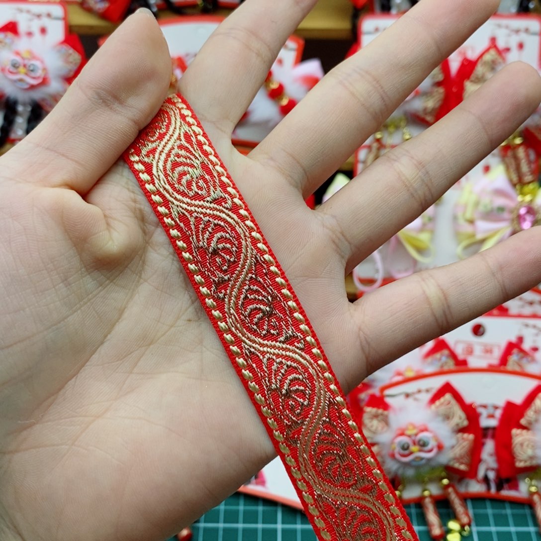 2厘米全金线刺绣带一卷25码