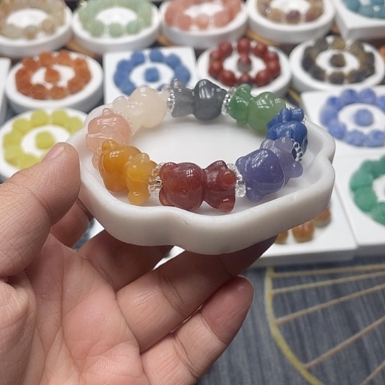 石英质玉（非洲翠）合金手串