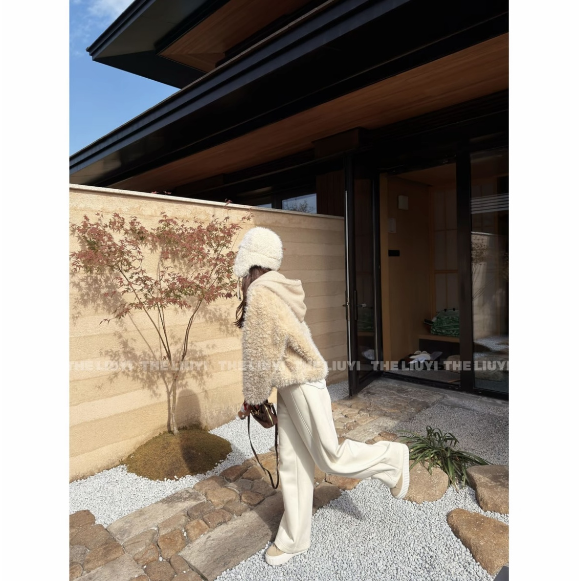 【LIUYI】雪绒绒~设计感减龄针织连帽软糯毛毛外套511247