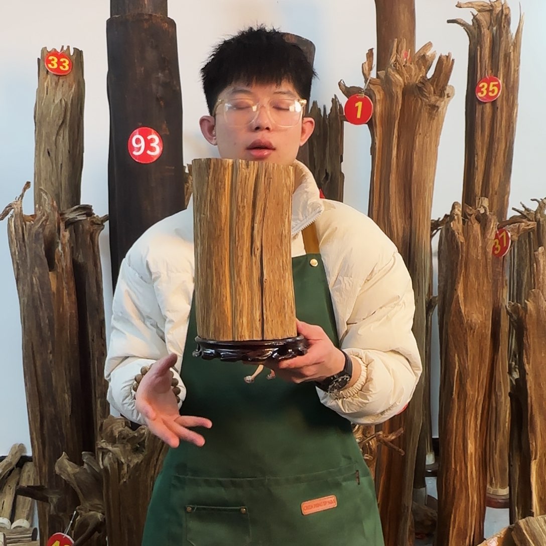 沉香摆件天然沉香野原木摆件➕底座