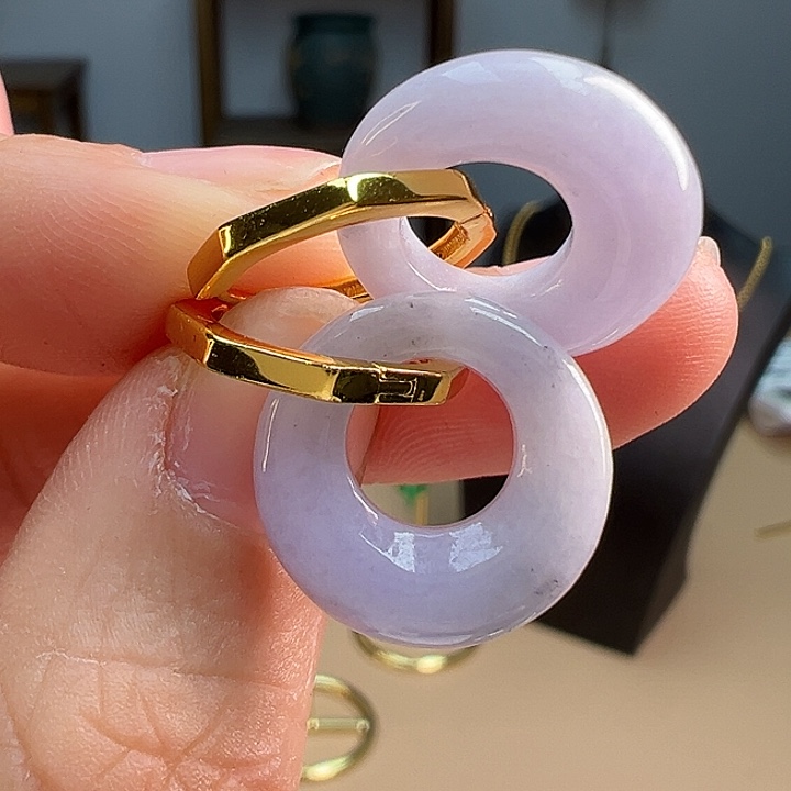 翡翠耳饰银S925镶嵌耳饰