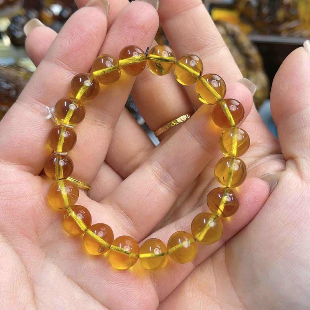琥珀手链未镶嵌缅甸琥珀金珀手串8+