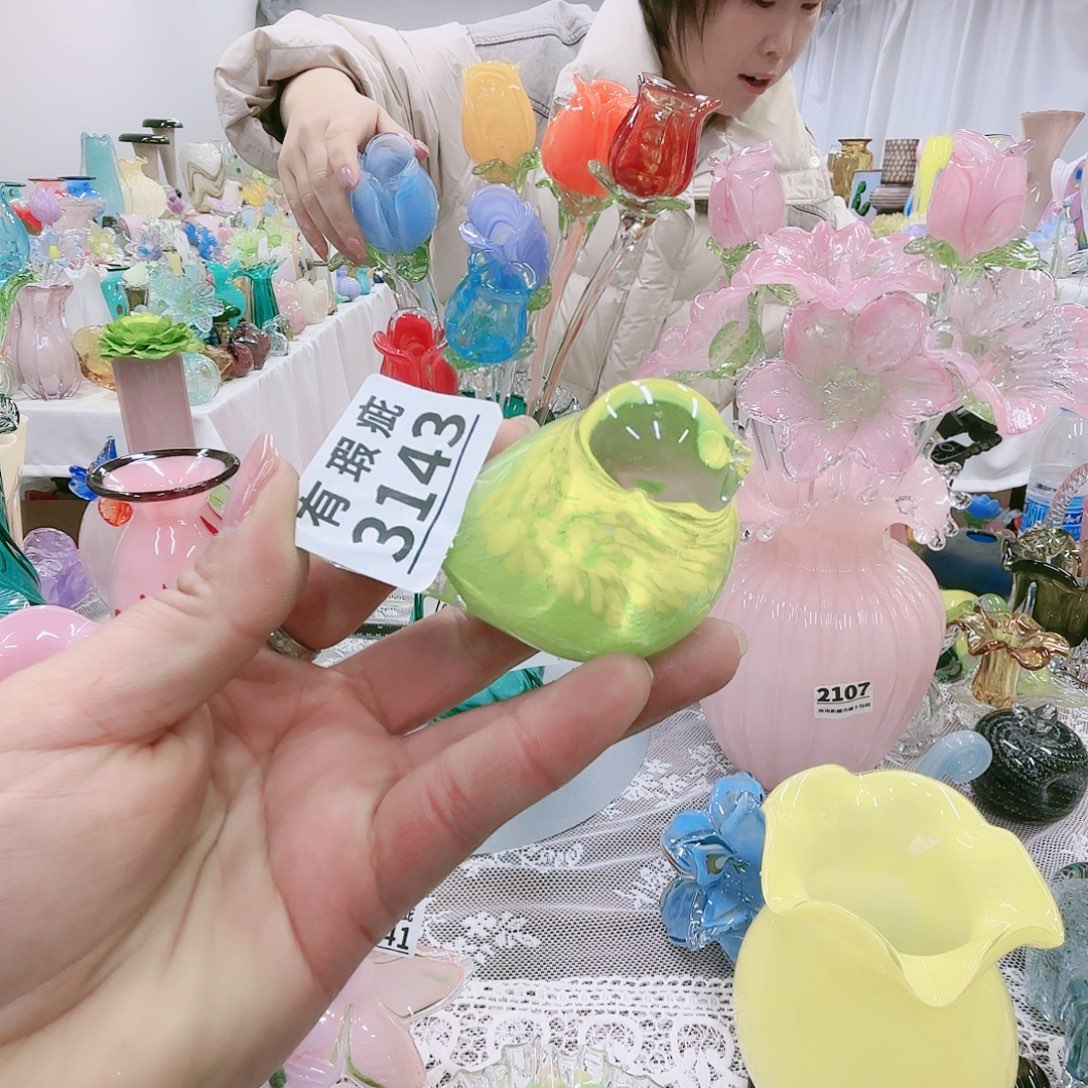 瑕疵福利不退不琉璃花瓶艺术品