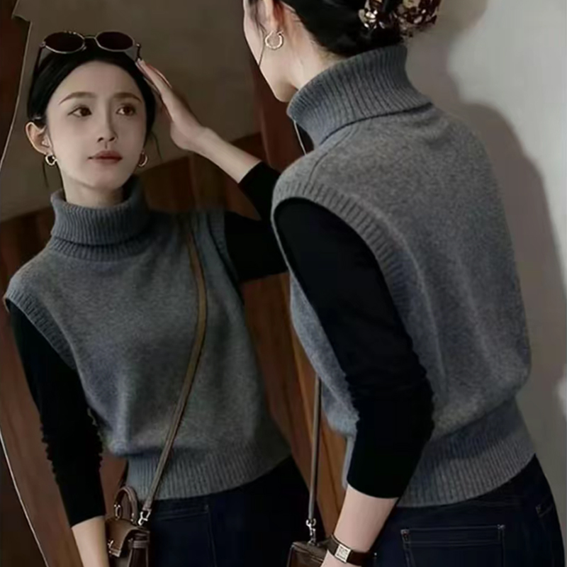 高领毛衣2025秋冬季新款痞帅炸街风女装高级感显瘦针织打底衫