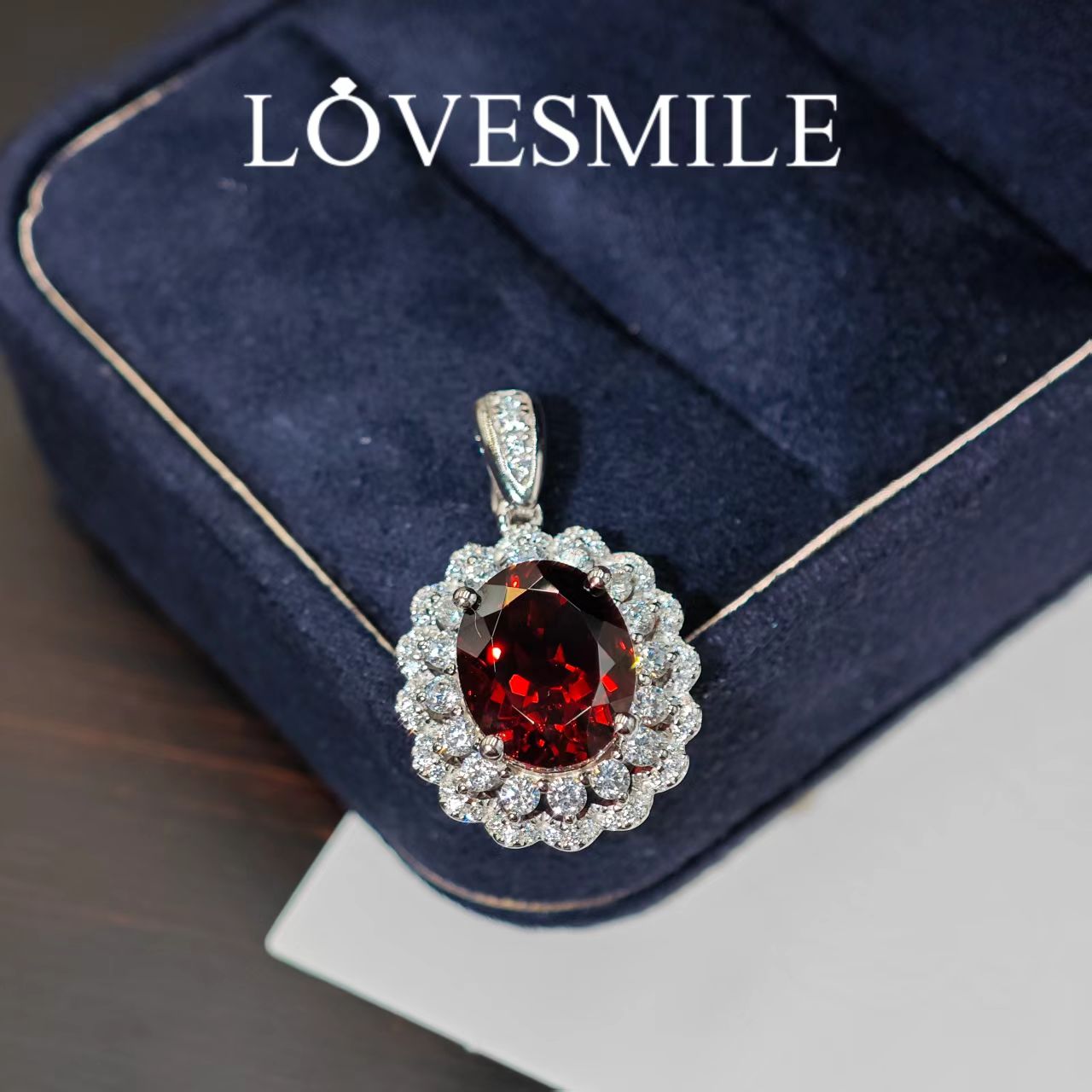 S925银石榴石吊坠轻奢百搭