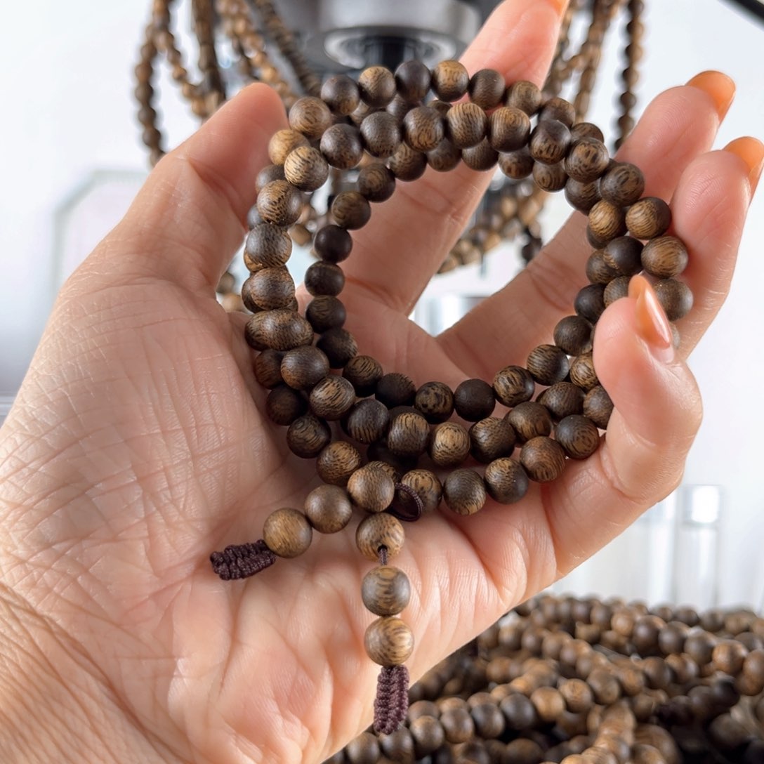 沉香手串07圆珠多圈手串15.3克