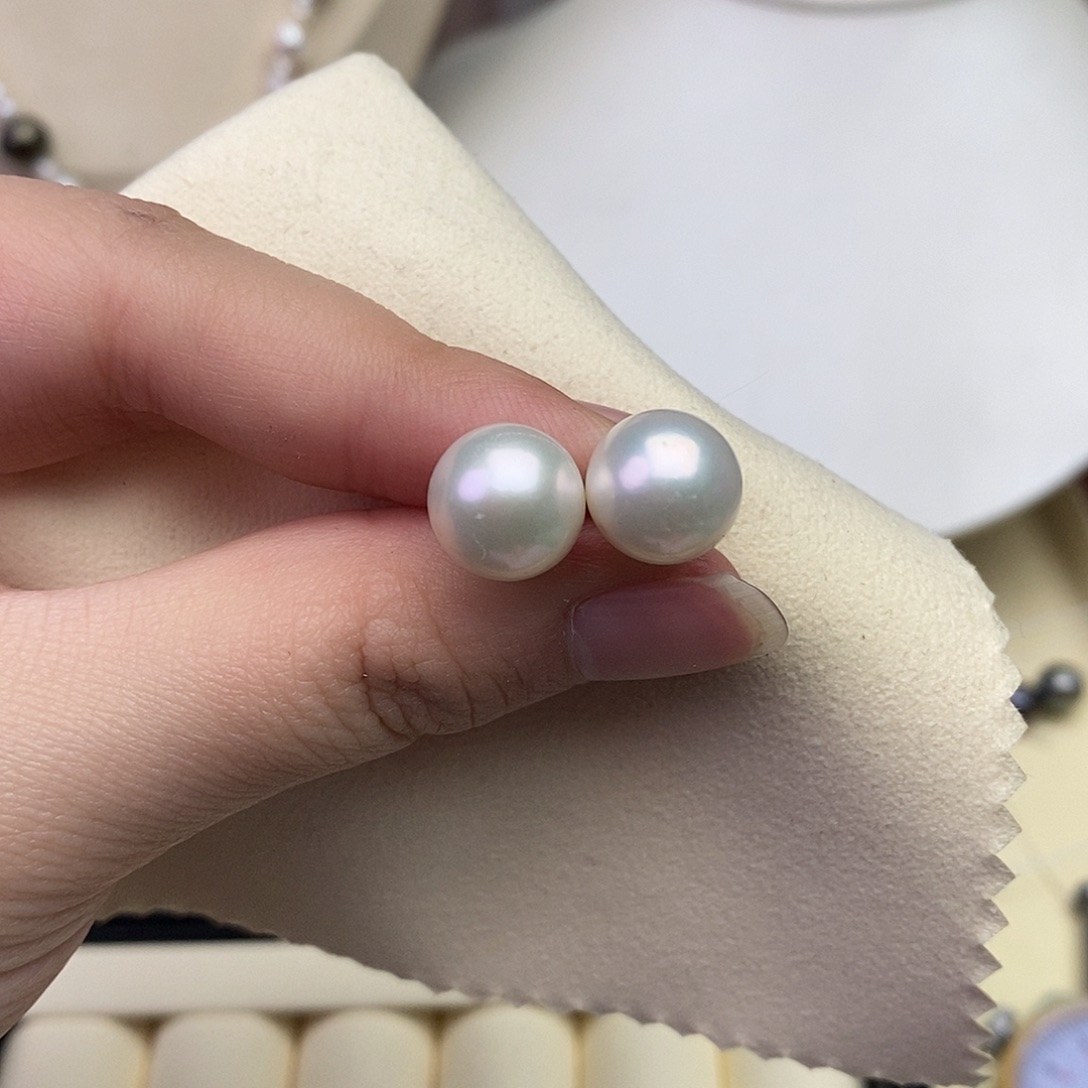 淡水珍珠耳饰银S925镶嵌